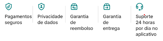 Ícones de proteção da TikTok Shop